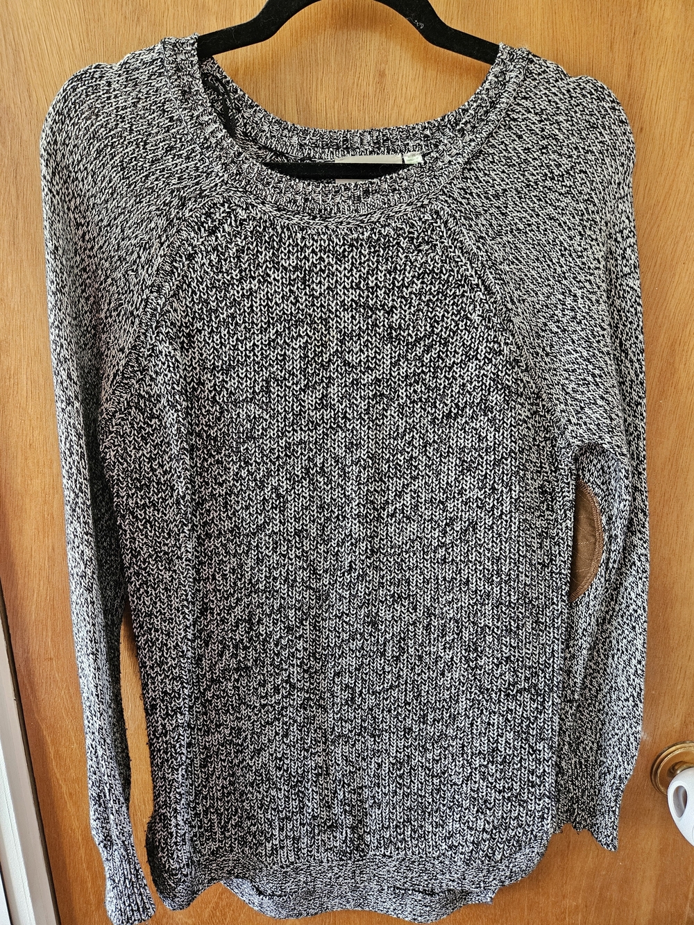 RD Style Black and White Marled Crewneck Sweater